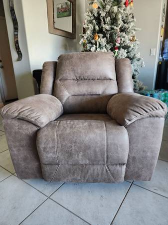 Overstuffed Microfiber Tan By Ashley Furniture Recliner 1