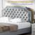 New in Box Full Linen Upholstered Bed Frame with Headboard, Grey 2 thumbnail