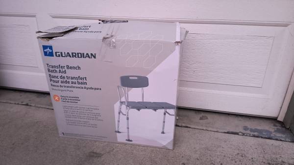 Medline Guardian Transfer Bench With Back Shower Bath Seat 1