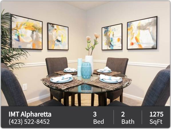 $2,265 / 3br - 1275ft2 - Rent your dream 3 bed 2 bath today! Newly renovated units. 1275 SqFt (Alpharetta - North Point Mall)63963992969218121