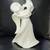 Vintage Collectible Angel Figurine Playing Lyre~Harp White Glossy Ceramic 12" H 1 thumbnail