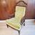 Vintage Victorian Style Avocado Velvet Tufted High Back Armchair 1 thumbnail