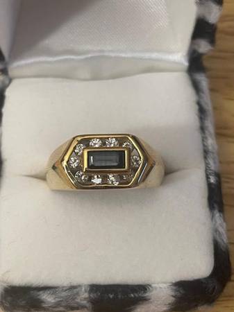 SAPPHIRE Gold, Antique Diamond RING 1