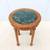 Vintage French Style Distressed Fruitwood and Green Marble Side Table 4 thumbnail