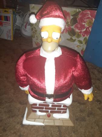 Homer Simpson Talking Santa Stuck in the Chimney 2004 Gemmy 1