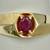 10K Yellow Gold Synthetic Ruby Gent's Stone Ring 1 thumbnail