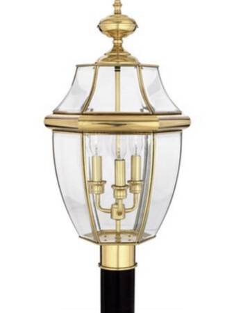 Beveled Glass Quoizel Newbury Outdoor Lamppost Lantern 1