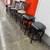 CHAIR,BAR HEIGHT, WOOD / METAL BACK, REAL LEATHER SEAT, SWIVEL, NEW 1 thumbnail