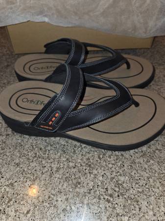 OrthoFeet EL DORADO 567 Men's Sandals -Black Size 8.5 Wide (2E)  NIB 1