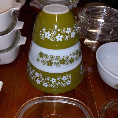 pyrex mixing bowls spring blossom / crazy daisy set of 3 1