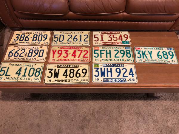 Vintage Minnesota License Plates 1