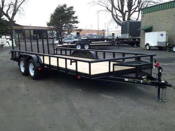 NEW 7x18 Open Utility Trailer - 7K Rating with Rear Ramp 1