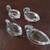 Antique Art Nouveau Swan Crystal Salts. Set of 4. Circa 1930's-40's 3 thumbnail