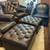 Pair of 2 Restoration Hardware 360 Swivel Leather Armchairs Tufted 3 thumbnail