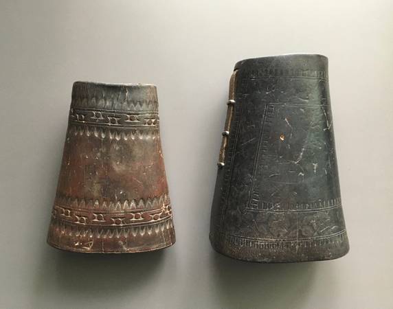 2 Antique Leather Gauntlets 1