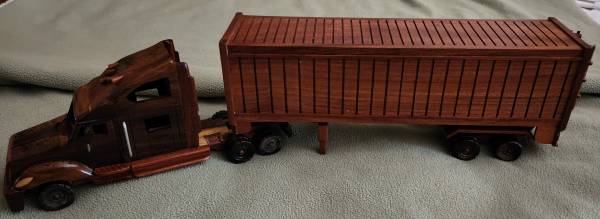 Solid Wood Truck-Tractor Semi-Trailer RARE NEW Thomasville 25"L 1
