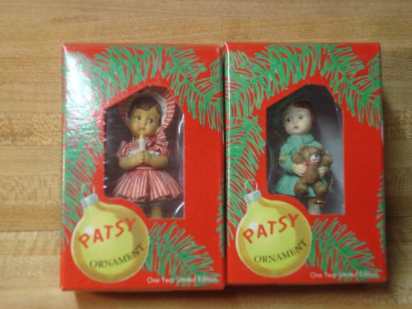 TWO PATSY DOLL CHRISTMAS ORNAMENTS 1