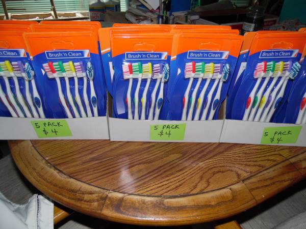 5 Count Package of Toothbrushes --New in Package-Less Than Half Price- 1