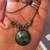 Vintage Sterling Silver Necklace with NATURAL Green Turquoise Stones 4 thumbnail