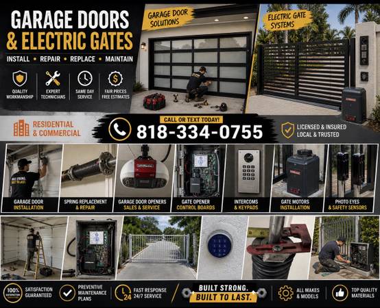 Garage Door Opener Spring Off Track Electric Gate Repair Service 24/7 1