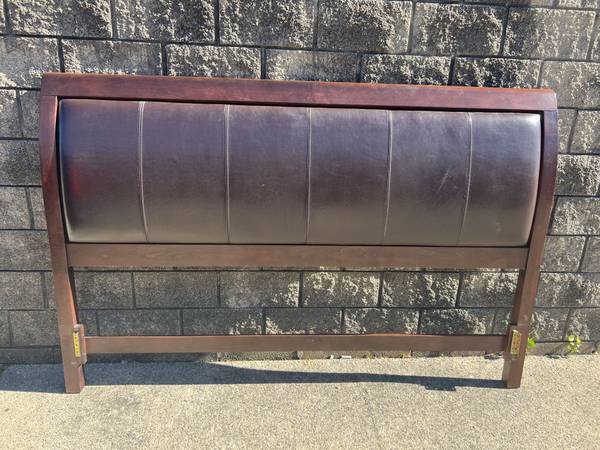KING size leather upholstered headboard 1