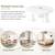 Easy Assembly Round Petal-Shaped Coffee Table, Cream Style Center Table with 3 T 3 thumbnail