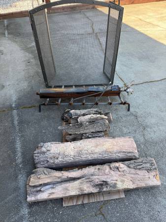 Real Fyre fire log set with burner natural gas 1