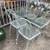 Vintage 1950's Wrought Iron Glass Top Table & 4 Chair Patio Set 2 thumbnail