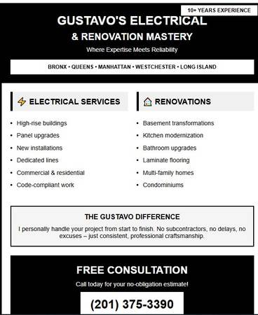 Home Renovations- Contractor+Electrical-  Free Consultation-  Compare 1