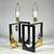 (2pc) Pair Contemporary Geometric Large Brass Table Lamps 3 thumbnail