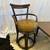 Mid Century Rattan Bamboo Leather Swiveling Stools and Walnut Table 2 thumbnail