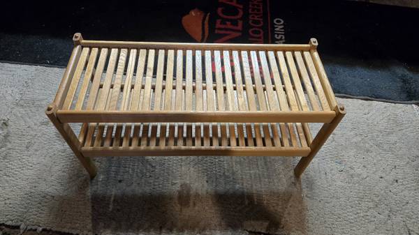 Slatted solid oak coffee table or tv stand 1