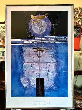 Abstract Gold-foiled Litho Print ‘Magnetic Field’ by Robert A. Devoe 1