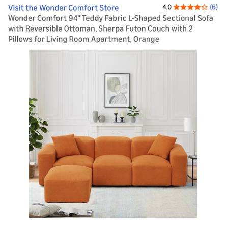 Modern Orange Couch/Sofa for sale 1