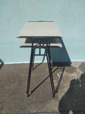 2 Vintage Modern Iron Hairpin Stacking TV Tray Table Side Plant Stand - $100 (san bruno)63436242169731121