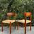 Vintage Teak Paper Cord Danish Modern Mid Century Modern Set of 2 Dining Chairs 4 thumbnail