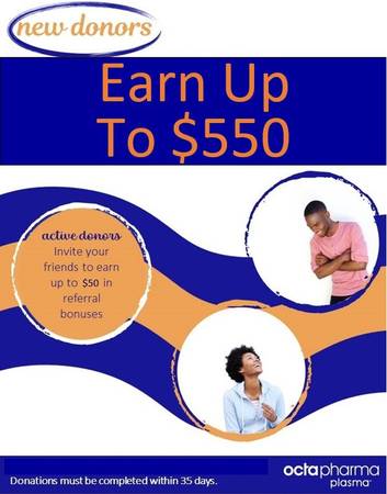💰💰 Earn Money Fast by Donating at Octapharma Plasma! – Indio, CA 1