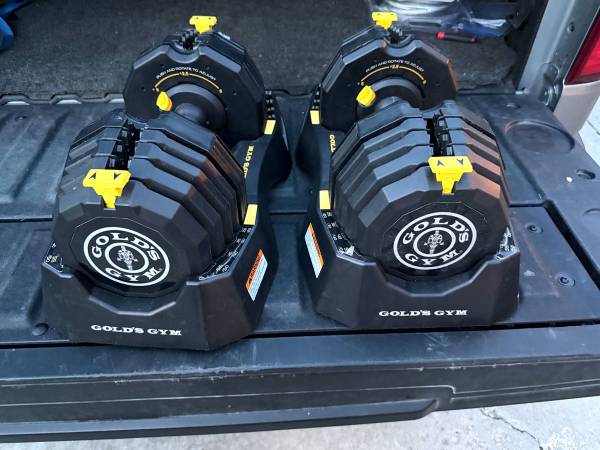 Gold's Gym Adjustable Dumbbells (50lbs ea) - sporting goods - by