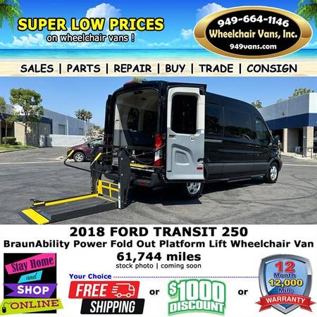 2018 Ford Transit 250 Wheelchair Van    1