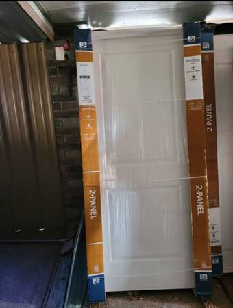 molded , painted 2 panel (interior doors )with hinges and frames (36") (28) 1