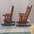 Cute wood rocking chairs (2) for small dolls/stuffies. Approx 11" tall 4 thumbnail