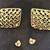 14K Yellow Solid Gold-Earrings-Diamond Shaped-Diamond Cut Detailing. New! 5 thumbnail