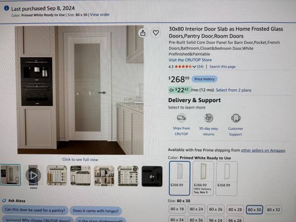 30x80 Interior Door Slab as Home Frosted Glass Doors,Pantry Door,Room 1