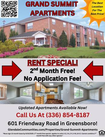 $1,085 / 1br - 1-Bed Apt With Amenities & Great Location / Grand Summit Apartments (Greensboro)64027444716289120