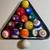 Complete  2-1/4" billiard balls Set with Brunswik triangle rack 1 thumbnail