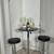Sleek Black & Chrome Bar Table With Stools READ DESCRIPTION & SEE PICS 17 thumbnail