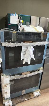 GE double oven 30” self steam cleaning new 2025 stainless stee 1