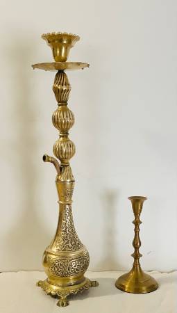 VINTAGE BRASS HAND ETCHED SHISHA/HOOKAH - all for 1