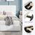Full / Queen / King Size Bed Frame, Velvet Upholstered Platform Bed, White Verti 5 thumbnail