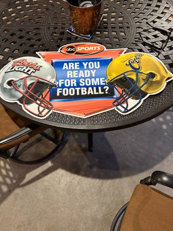 A 32” x 17” metal Beer sign “Are you ready for some Football” nice shape 1